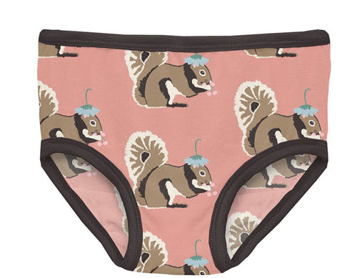 Blush Squirrel With Flower Hat Girlsâ Underwear - Select Size