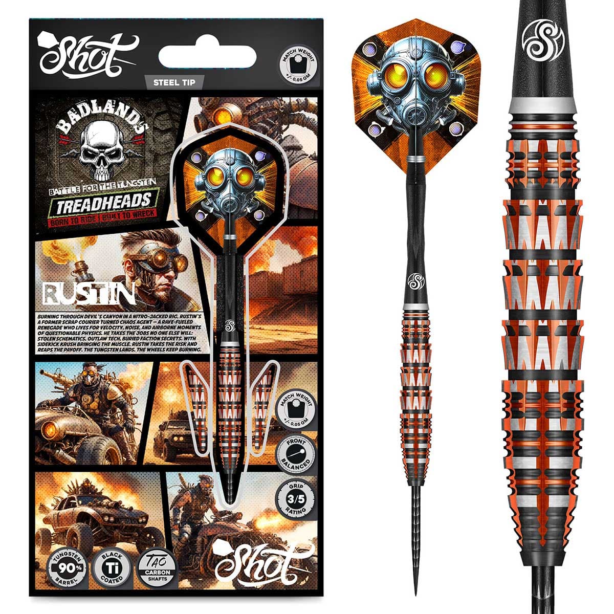 SHOT - Badlands RUSTIN Dart Set - 90% Tungsten - 23g