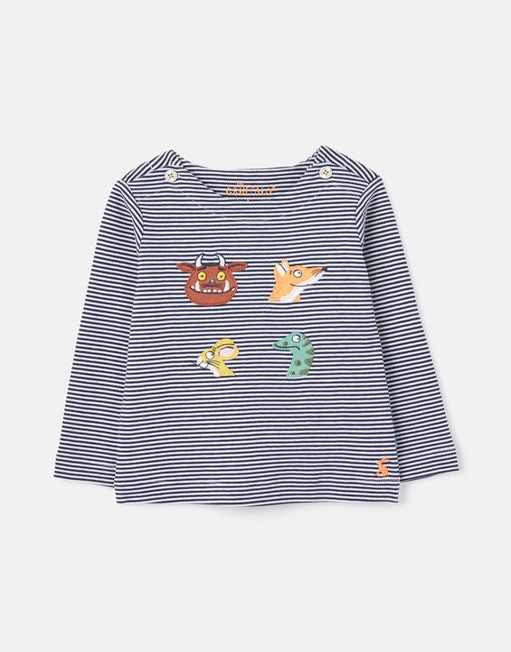 Gruffalo Harriet Organically Grown Cotton Appliqueâ Stripe Top  - Select Size