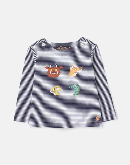Gruffalo Harriet Organically Grown Cotton Appliqueâ Stripe Top  - Select Size