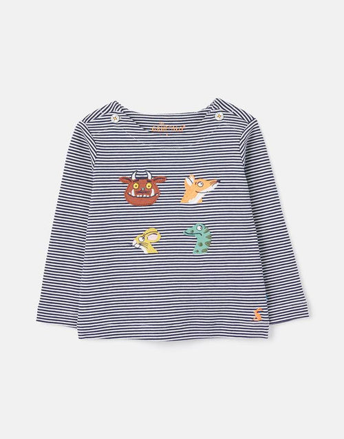 Gruffalo Harriet Organically Grown Cotton Appliqueâ Stripe Top  - Select Size