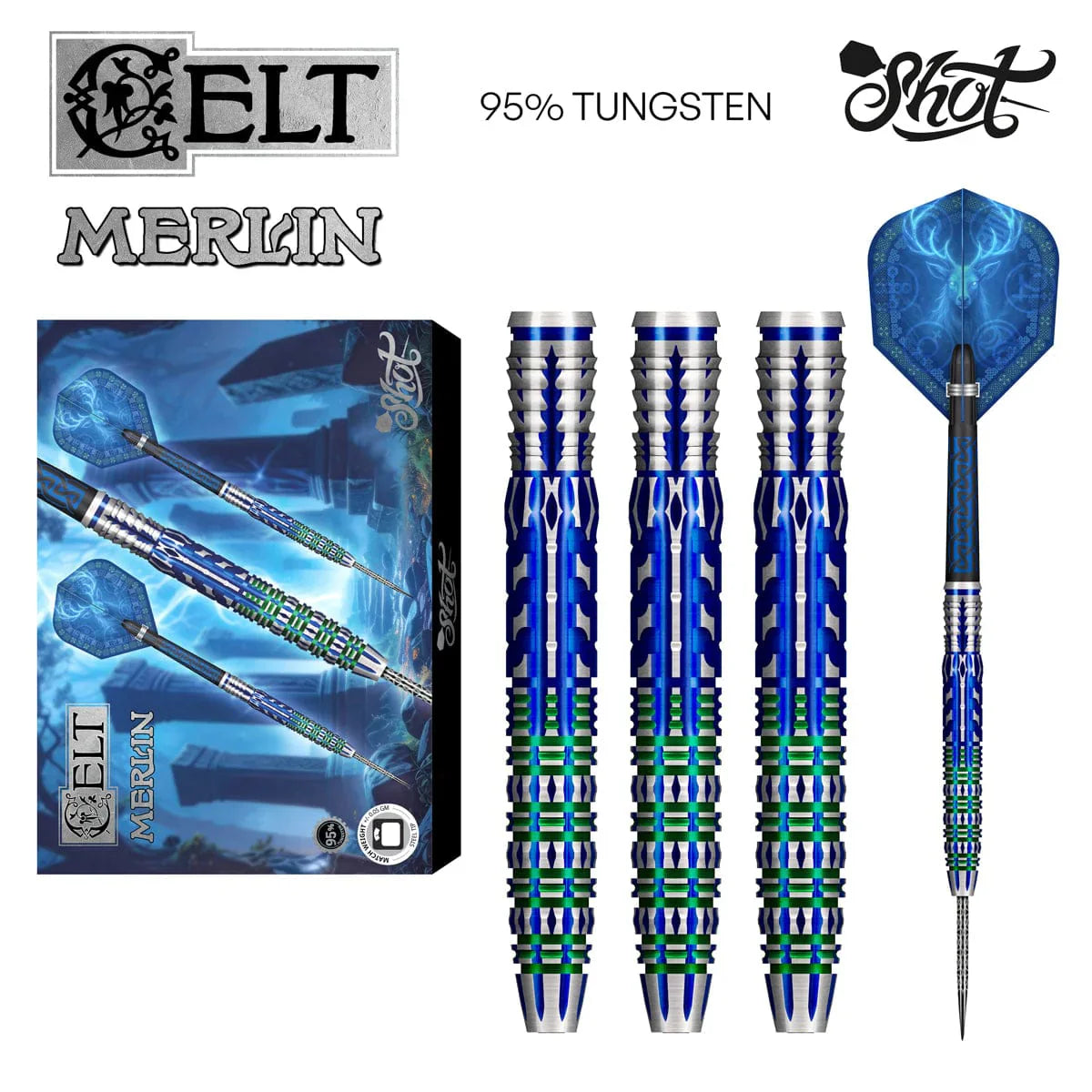 SHOT - Celt MERLIN Dart Set - 95% Tungsten - 23g