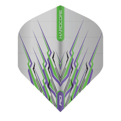 RED DRAGON - Hardcore Purple & Green Mohawk Dart Flights