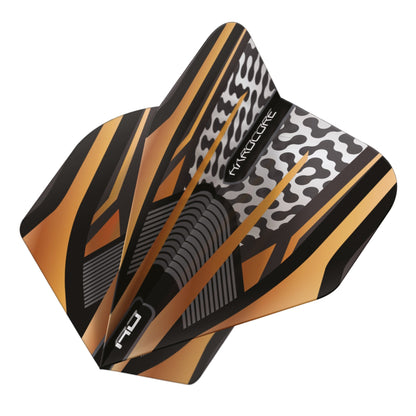 RED DRAGON - Black and Copper Hardcore Premium Dart Flights - Standard Shape