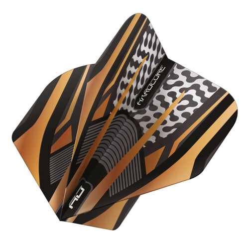 RED DRAGON - Black and Copper Hardcore Premium Dart Flights - Standard Shape