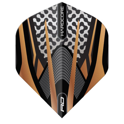 RED DRAGON - Black and Copper Hardcore Premium Dart Flights - Standard Shape