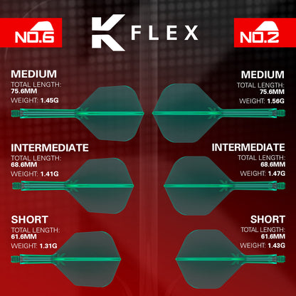 TARGET - K-FLEX All-In-One Moulded Flights NO2 Size - GREEN