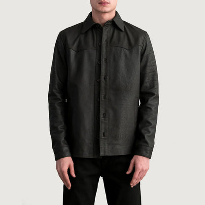 Bronco Tumbled Brown Leather Shirt