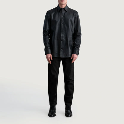 Haven Black Leather Shirt