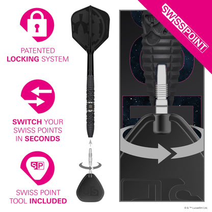 TARGET x STAR WARS - 22g - Darth Vader - Steel Tip Swiss Point - 95% Tungsten Darts