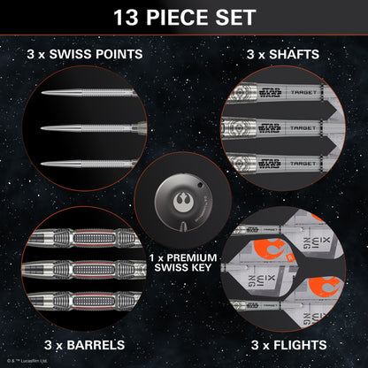 TARGET x STAR WARS - 24g - X WING - Steel Tip Swiss Point - 90% Tungsten Darts
