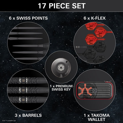 TARGET x STAR WARS - 22g - Darth Vader - Steel Tip Swiss Point - 95% Tungsten Darts