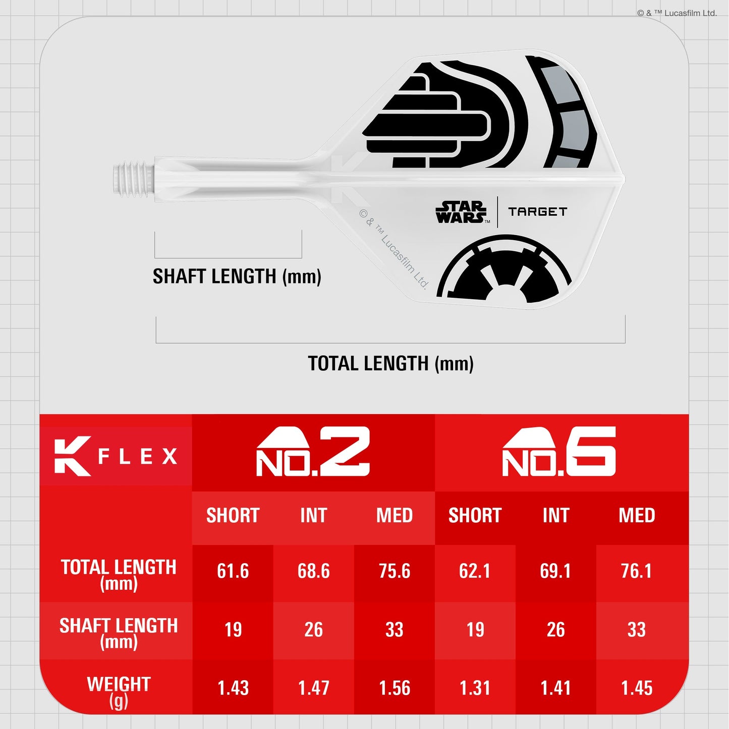 TARGET x STAR WARS - K-FLEX NO2 Shape - Storm Trooper - All-In-One Moulded Flights