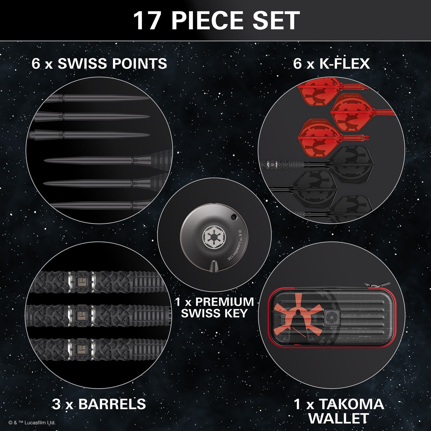 TARGET x STAR WARS - 24g - Darth Vader - Steel Tip Swiss Point - 95% Tungsten Darts