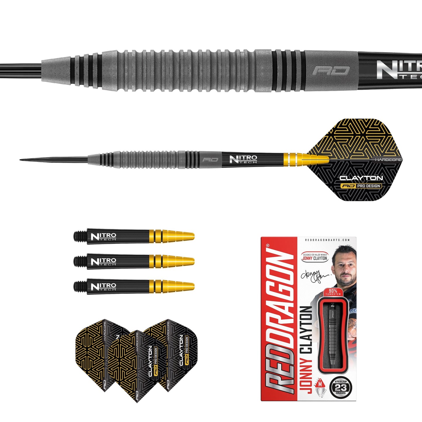 RED DRAGON - Johnny Clayton Oxide Edition Darts - 90% Tungsten - 23g