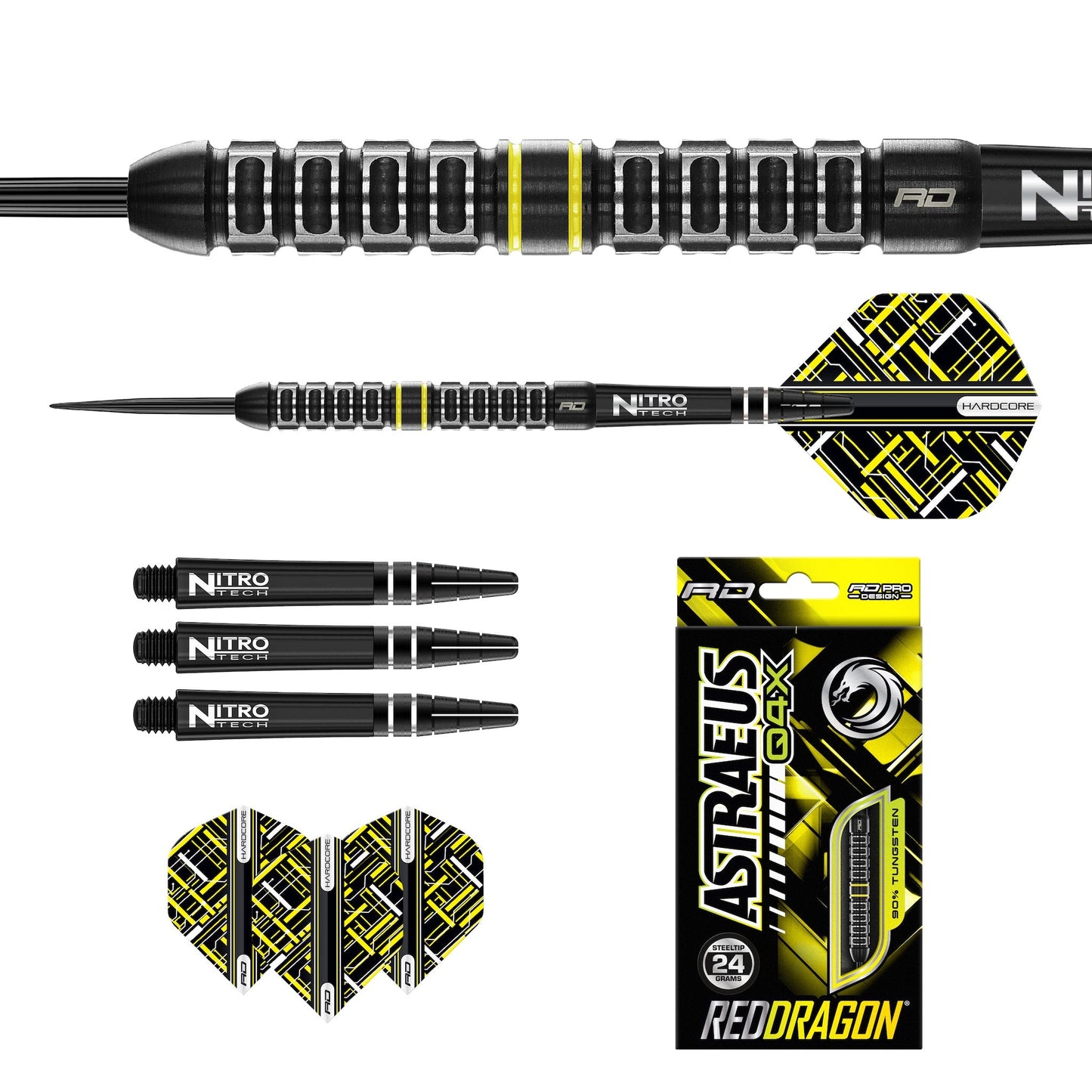 RED DRAGON - Astraeus Q4X Parallel Darts - 90% Tungsten - 24g