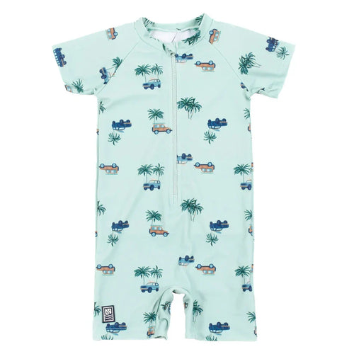 Boys' Green One-Piece Dermo-Protective Swimsuit