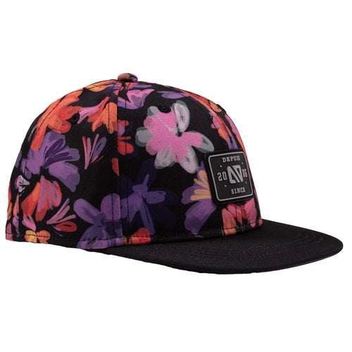Black Multi Floral Girls Trucker Hat - Select Size