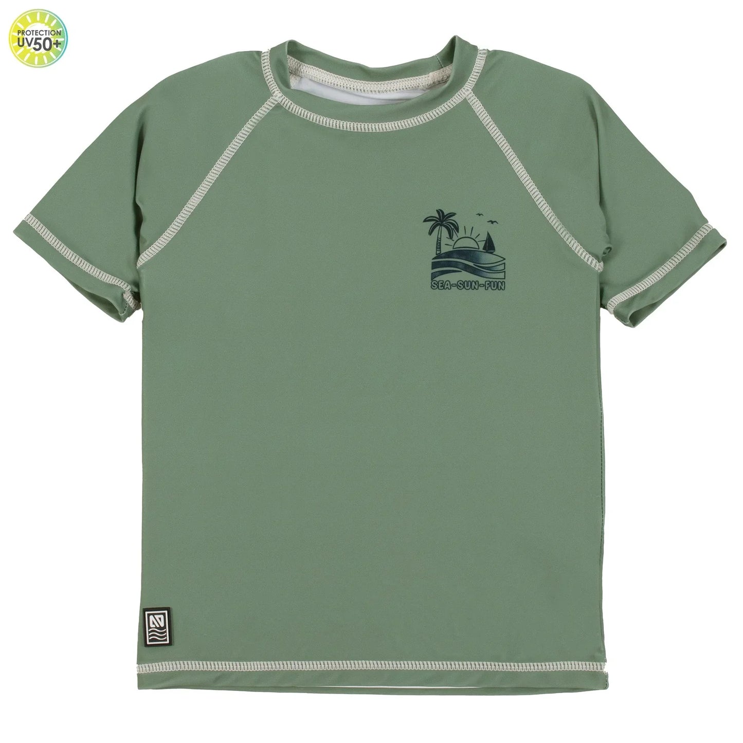 Green UV Rash Guard Swim Shirt & Swimsuit Set - Select Size