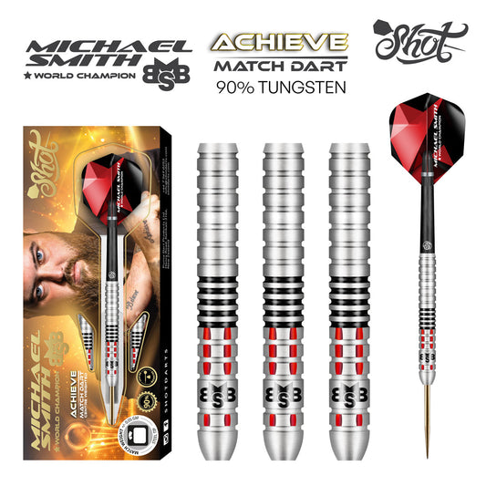 SHOT - Michael Smith Achieve Match Darts - 90% Tungsten - 24g
