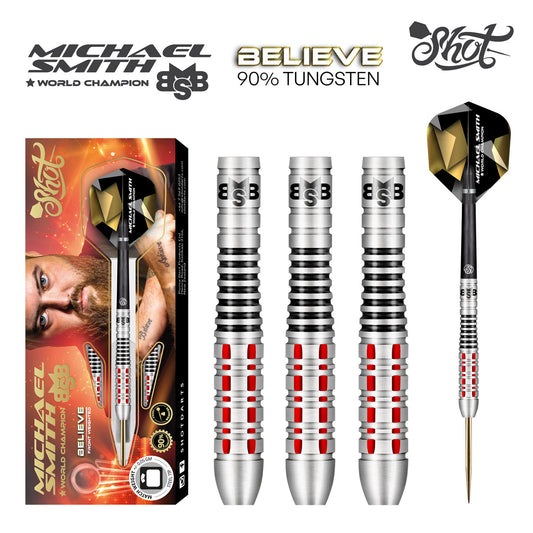 SHOT - Michael Smith Believe Darts - 90% Tungsten - 22g