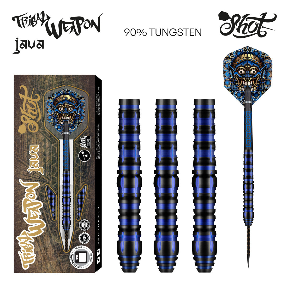 SHOT - TRIBAL WEAPON JAVA Dart Set - 90% TUNGSTEN - 26g