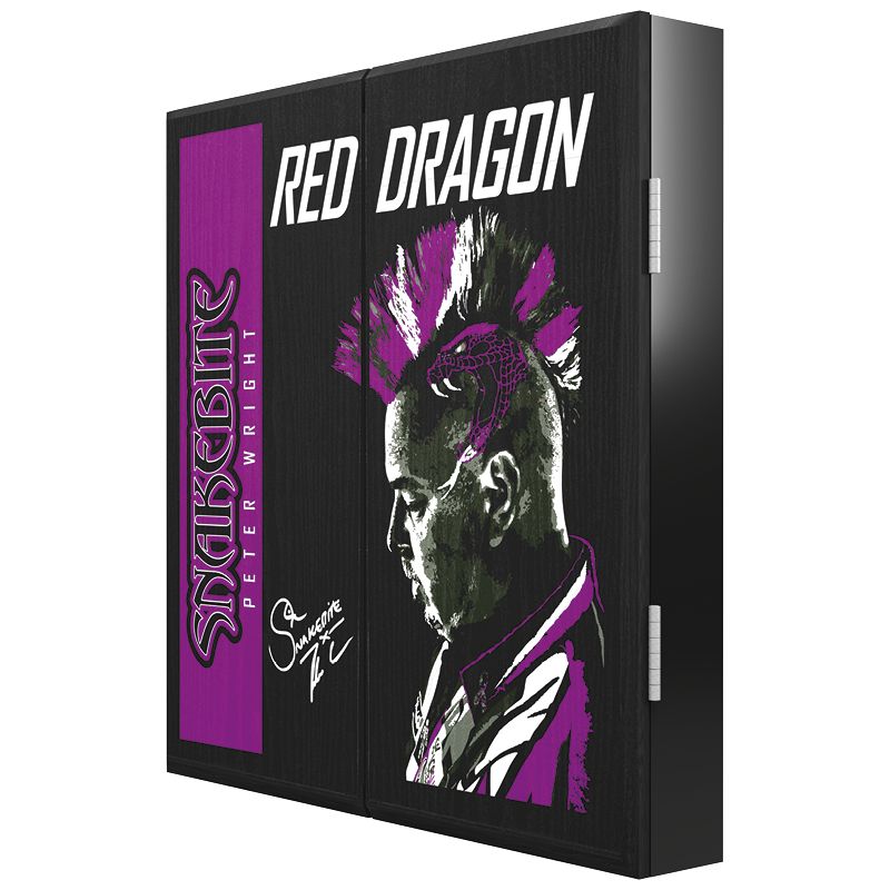 RED DRAGON - Peter Wright "SNAKEBITE" Deluxe Dartboard Cabinet