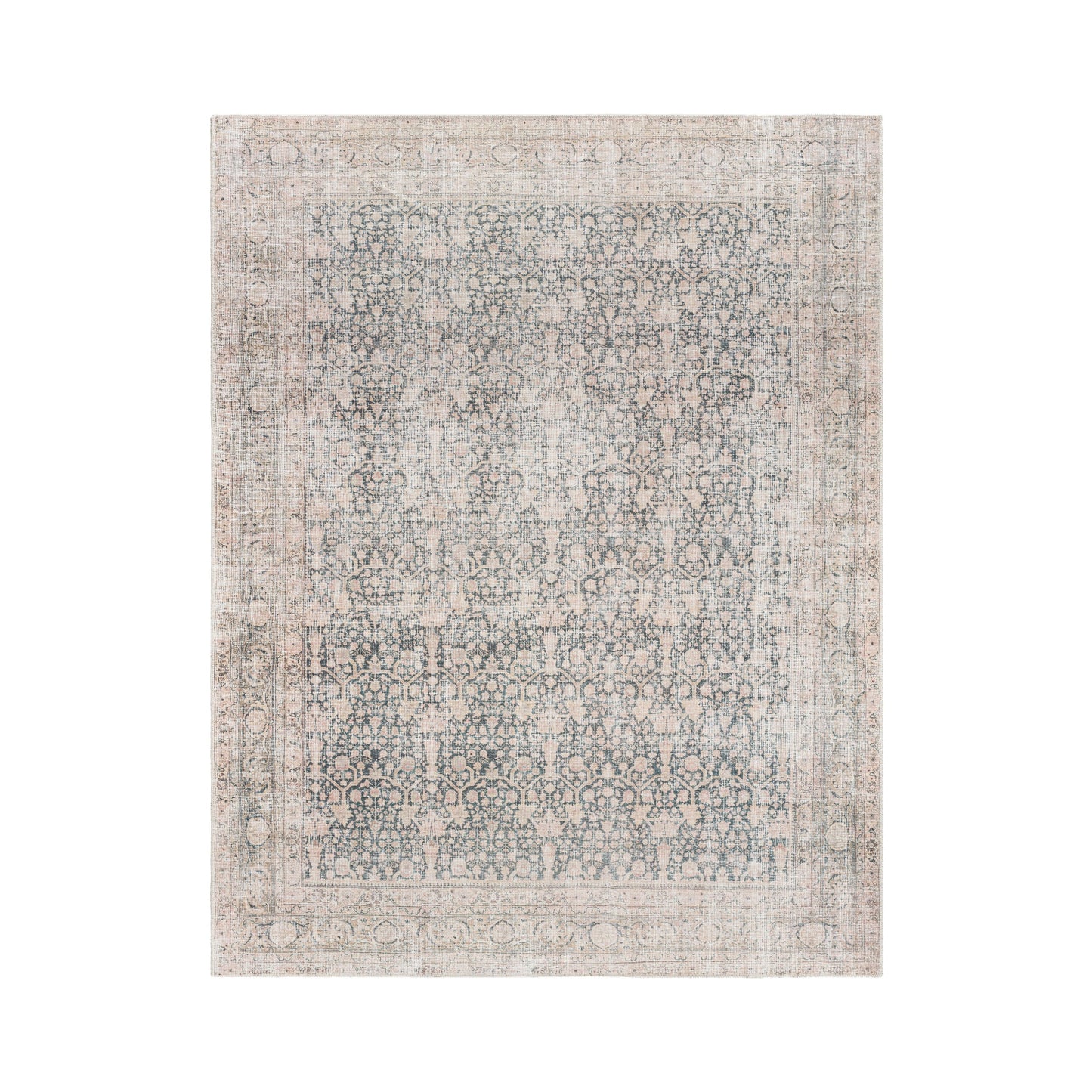 Aria Navy / Blush Washable Rug