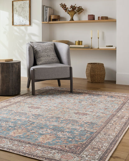 Aria Ocean / Clay Washable Rug