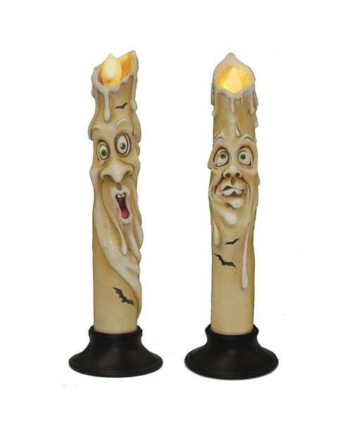 12" Haunted Candle With LED Light Tabletop DÃ©cor