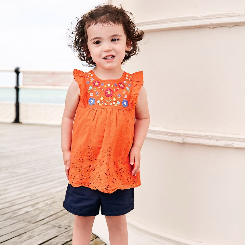 Girlsâ Twill Shorts - Navy - Select Size