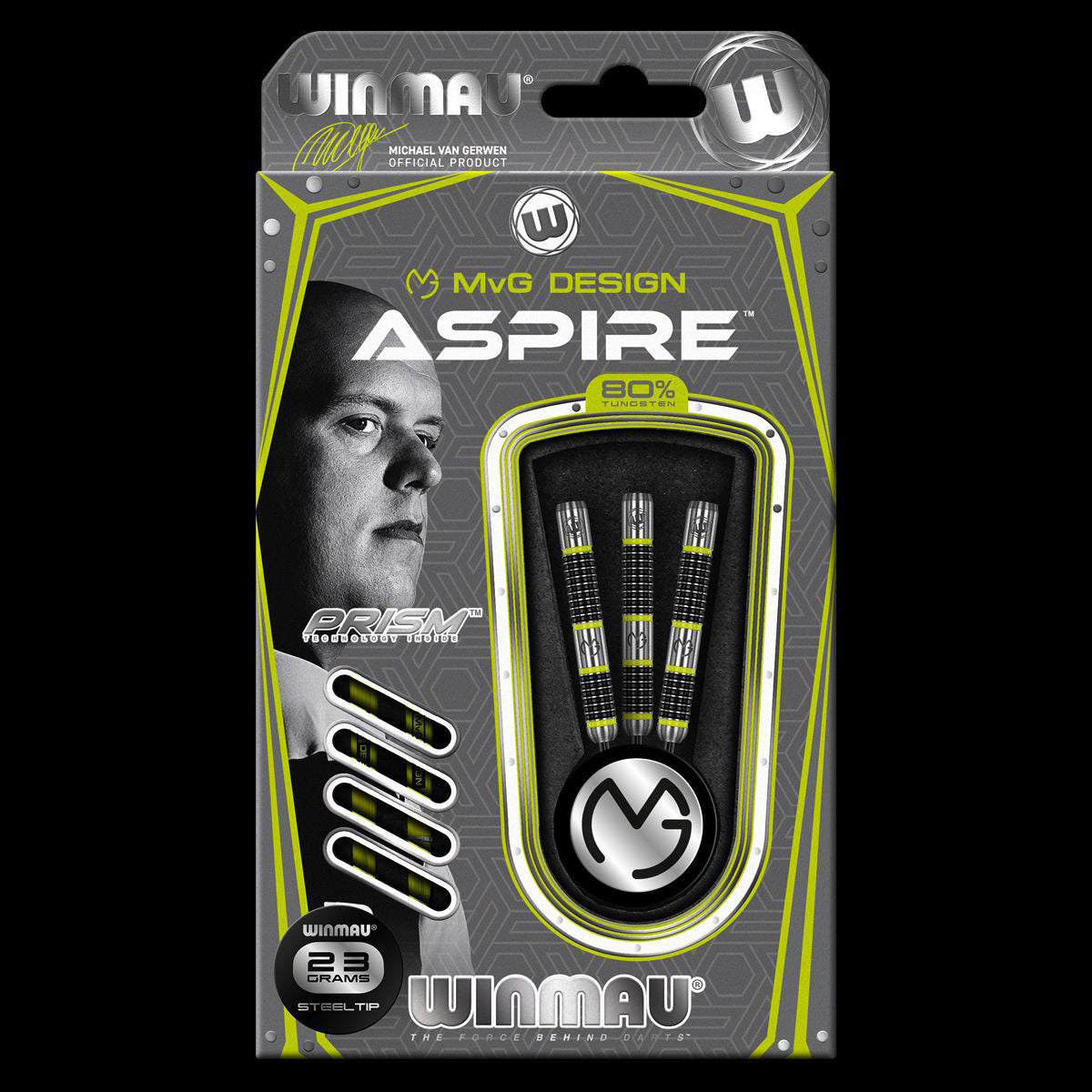 WINMAU MVG Aspire Darts - 80% Tungsten - 26g